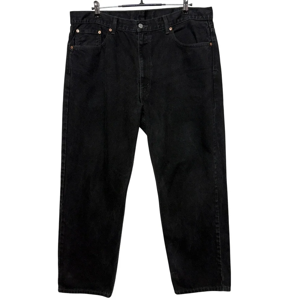 Levis 550 Jeans Mens 40x30 Black Relaxed Fit Denim 100% Cotton Workwear